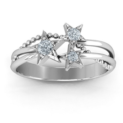 Twinkling Starlight Personalised Ring - AMAZINGNECKLACE.COM