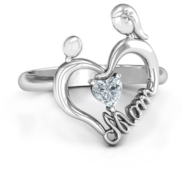 Unbreakable Bond Heart Personalised Ring - AMAZINGNECKLACE.COM