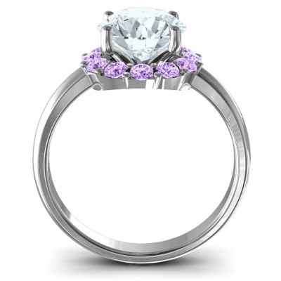 Victoria Single Halo Personalised Ring - AMAZINGNECKLACE.COM