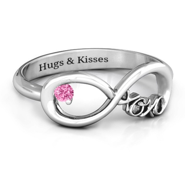 XOXO Infinity Personalised Ring - AMAZINGNECKLACE.COM