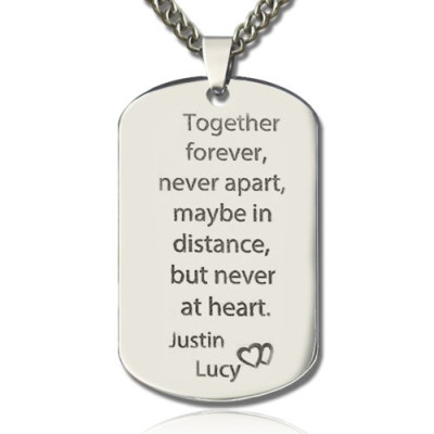 Man's Dog Tag Love Theme Name Personalised Necklace - AMAZINGNECKLACE.COM