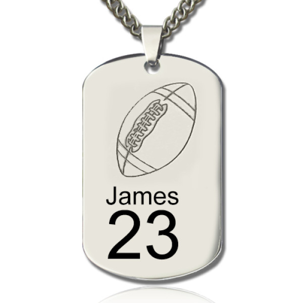 Man's Dog Tag Rugby Name Personalised Necklace - AMAZINGNECKLACE.COM