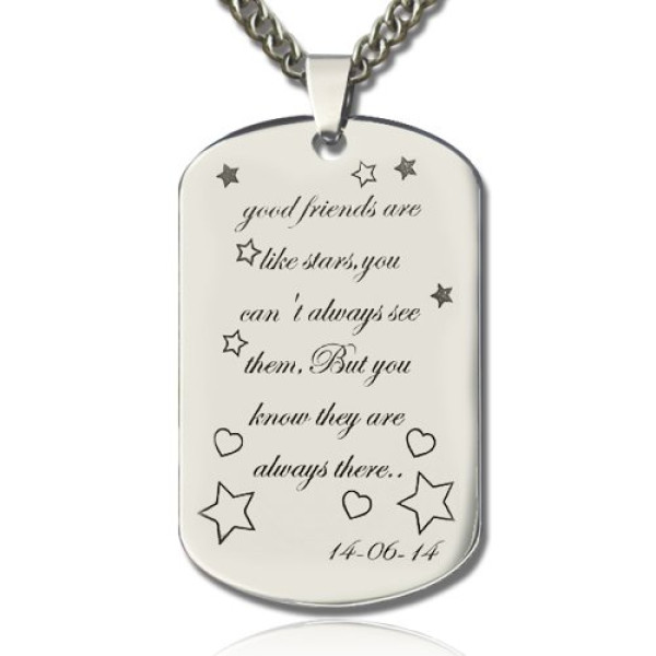 Best Friends Gift Dog Tag Name Personalised Necklace - AMAZINGNECKLACE.COM