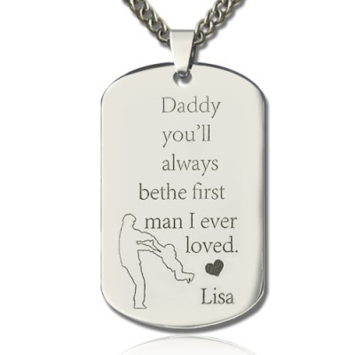 Father's Love Dog Tag Name Personalised Necklace - AMAZINGNECKLACE.COM