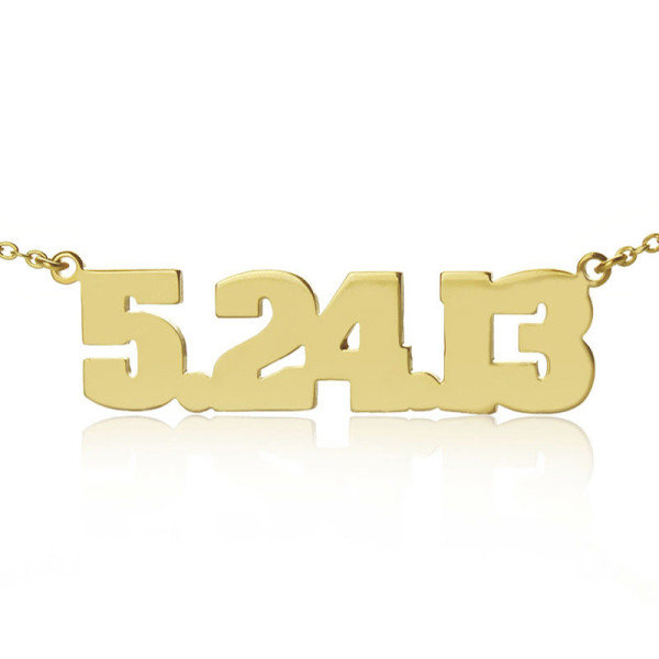 Gold Plated Silver Number Personalised Necklace - AMAZINGNECKLACE.COM