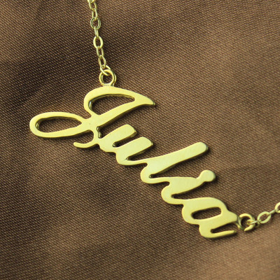 Solid Gold 18ct Julia Style Name Personalised Necklace - AMAZINGNECKLACE.COM