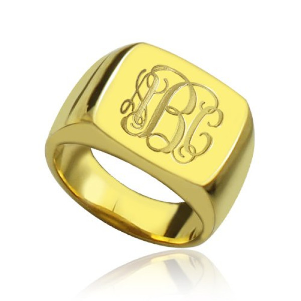 18ct Gold Plated Fashion Monogram Initial Personalised Ring - AMAZINGNECKLACE.COM