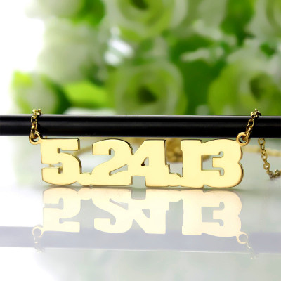 Gold Plated Silver Number Personalised Necklace - AMAZINGNECKLACE.COM