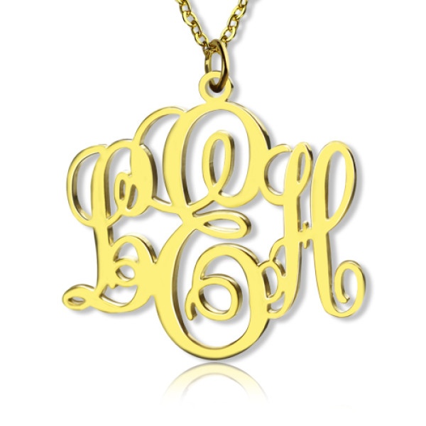 Perfect Fancy Monogram Personalised Necklace Gift 18ct Gold Plated - AMAZINGNECKLACE.COM