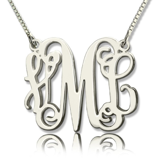 Personalised Monogram Initial Necklace Sterling Silver - AMAZINGNECKLACE.COM