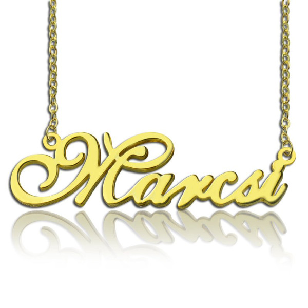 Personalised Nameplate Necklace 18ct Gold Plated - AMAZINGNECKLACE.COM