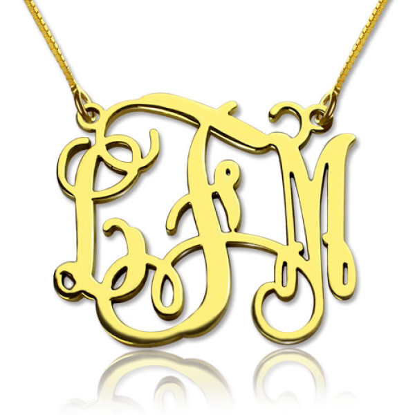 Custom Monogram Personalised Necklace 18ct Gold Plated - AMAZINGNECKLACE.COM