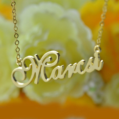Personalised Nameplate Necklace 18ct Gold Plated - AMAZINGNECKLACE.COM