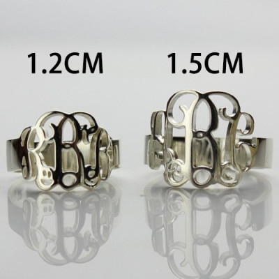 Personalised Sterling Silver Monogram Ring - AMAZINGNECKLACE.COM