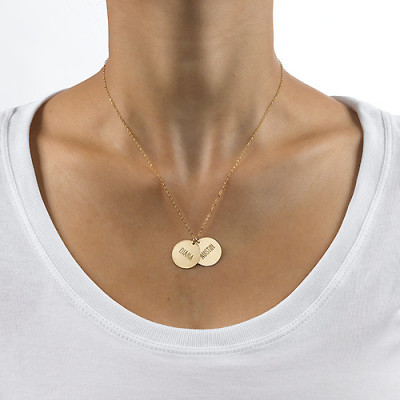 18ct Gold Mum Jewellery - Multi Disc Personalised Necklace - AMAZINGNECKLACE.COM