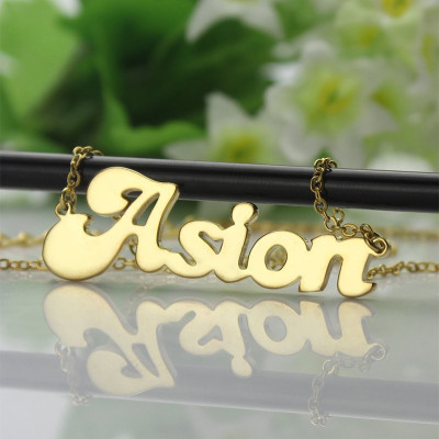 Ghetto Cute Name Personalised Necklace 18ct Gold Plated - AMAZINGNECKLACE.COM