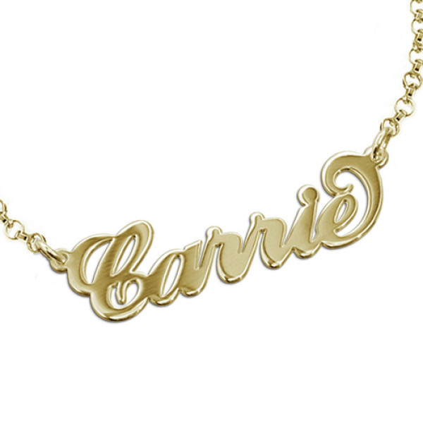 18ct Gold-Plated Silver "Carrie" Name Personalised Bracelet/Anklet - AMAZINGNECKLACE.COM