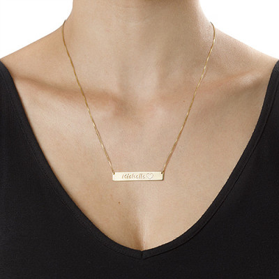 18ct Gold Plated Icon Bar Personalised Necklace - AMAZINGNECKLACE.COM