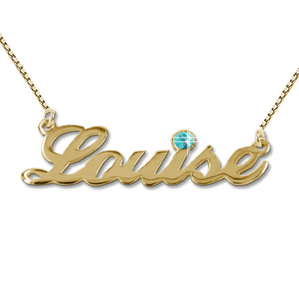 18ct Gold-Plated Swarovski Crystal Name Personalised Necklace - AMAZINGNECKLACE.COM