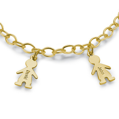 18ct Gold Plated Silver Engraved Kids Personalised Bracelet - AMAZINGNECKLACE.COM