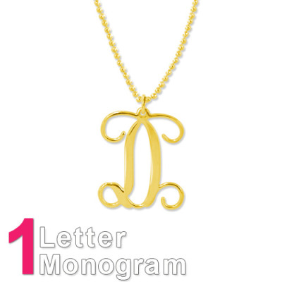 18ct Gold Plated Sterling Silver Initials Personalised Necklace - AMAZINGNECKLACE.COM