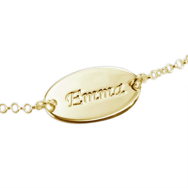 18ct Gold-Plated Silver Personalised Baby Bracelet/Anklet - AMAZINGNECKLACE.COM