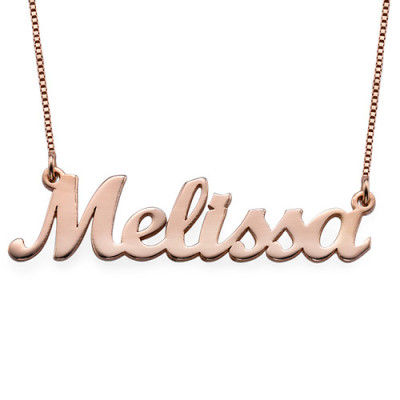 18ct Rose Gold Plated Script Name Personalised Necklace - AMAZINGNECKLACE.COM