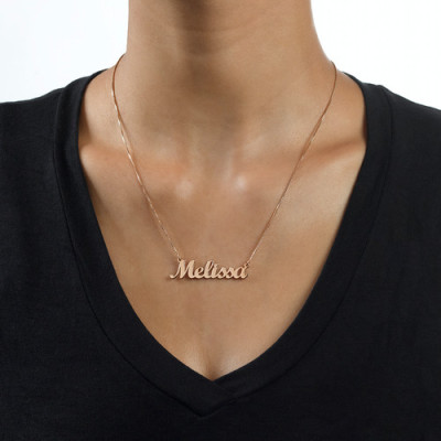 18ct Rose Gold Plated Script Name Personalised Necklace - AMAZINGNECKLACE.COM