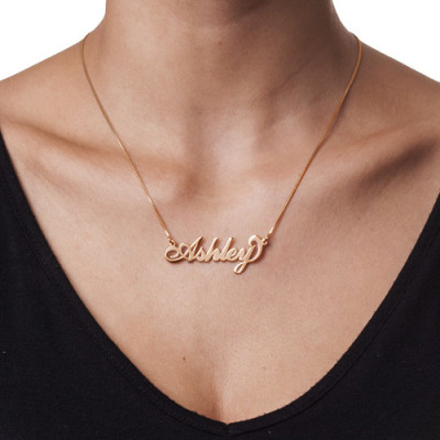 18ct Rose Gold Plated Silver Name Personalised Necklace - AMAZINGNECKLACE.COM
