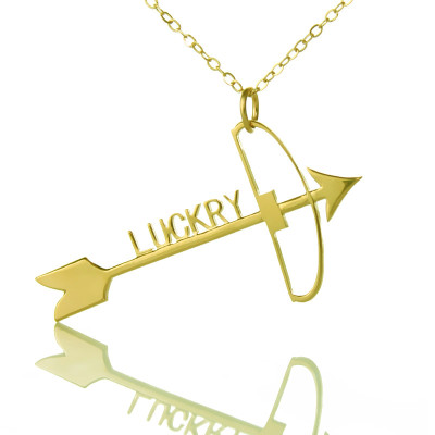 18ct Gold Plated 925 Silver Arrow Cross Name Personalised Necklaces Pendant Personalised Necklace - AMAZINGNECKLACE.COM