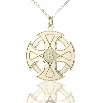 Engraved Celtic Cross Personalised Necklace Silver - AMAZINGNECKLACE.COM