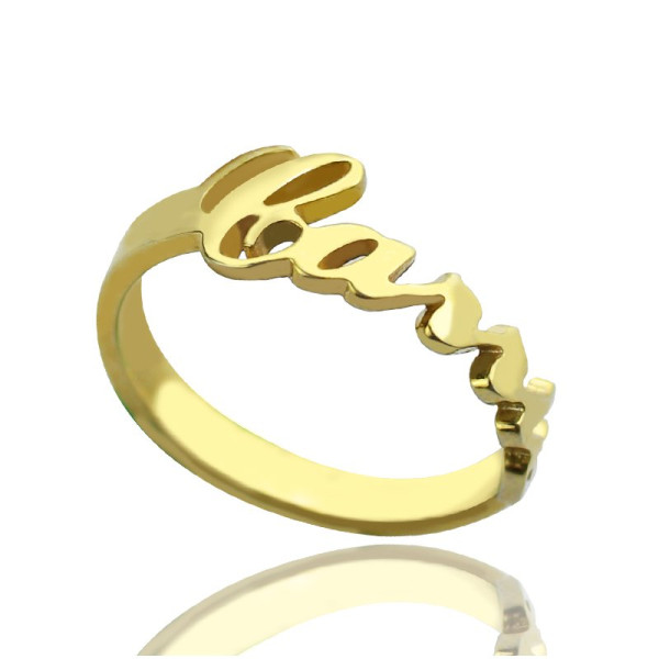 Custom Carrie Name Personalised Rings 18ct Gold Plated - AMAZINGNECKLACE.COM