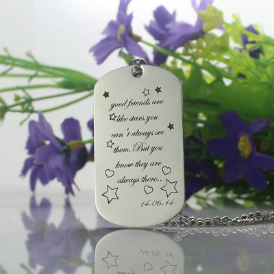 Best Friends Gift Dog Tag Name Personalised Necklace - AMAZINGNECKLACE.COM