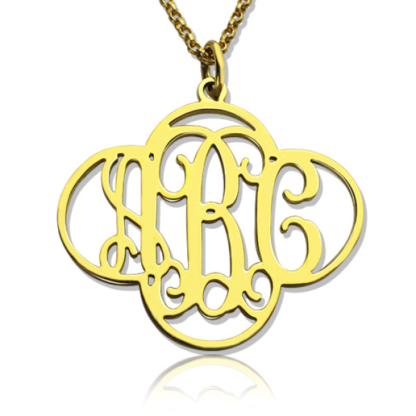 Personalised Cut Out Clover Monogram Necklace 18ct Gold Plated - AMAZINGNECKLACE.COM