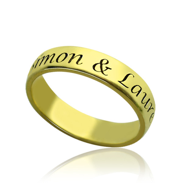 Engraved Promise Name Personalised Ring 18ct Gold Plated - AMAZINGNECKLACE.COM