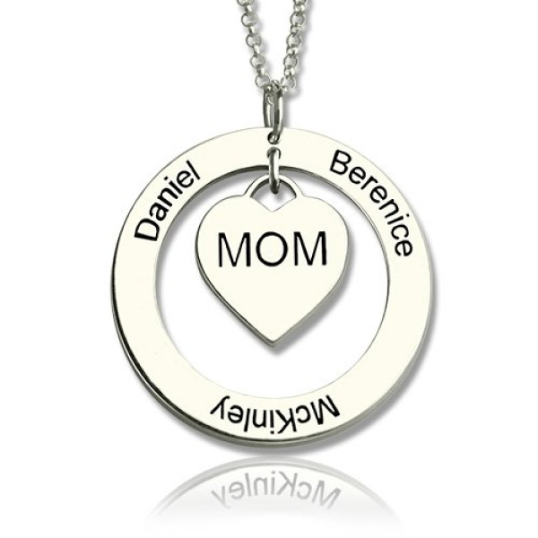 Family Names Personalised Necklace For Mom Sterling Silver - AMAZINGNECKLACE.COM