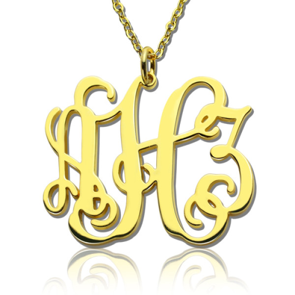Solid Gold Taylor Swift Style Monogram Personalised Necklace 18ct - AMAZINGNECKLACE.COM