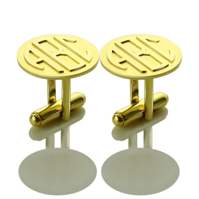 Cool Mens Cufflinks with Monogram Initial 18ct Gold Plated - AMAZINGNECKLACE.COM