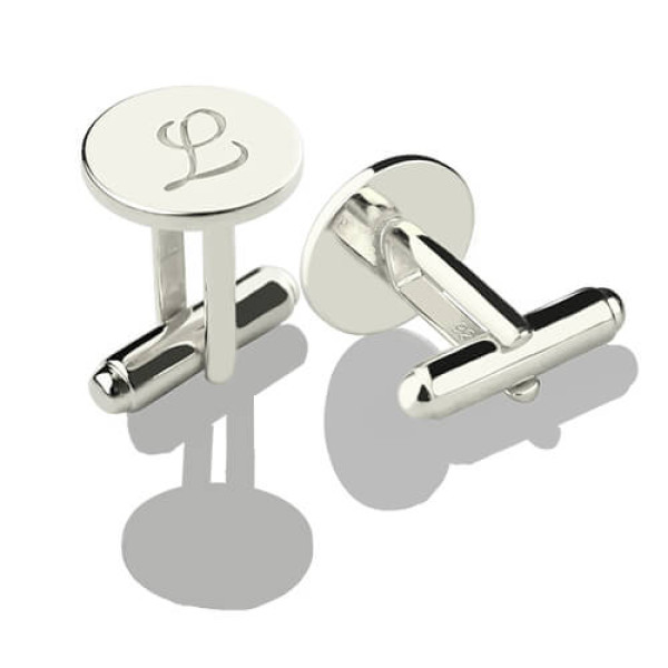 Cool Initial Cuff links Sterling Silver - AMAZINGNECKLACE.COM