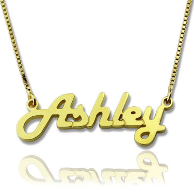 Retro Stylish Name Personalised Necklace 18ct Gold Plated - AMAZINGNECKLACE.COM