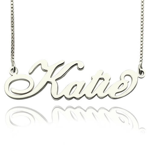Personalised Nameplate Necklace Carrie Stering Silver - AMAZINGNECKLACE.COM