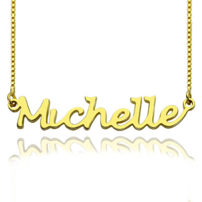 HandWriting Name Personalised Necklace 18ct Gold Plate - AMAZINGNECKLACE.COM