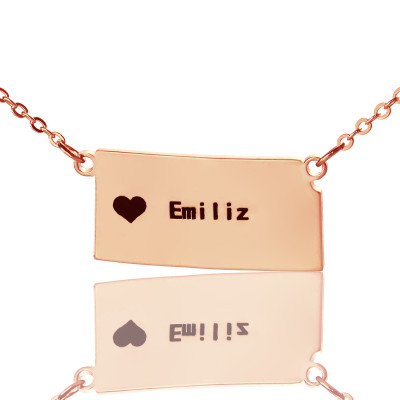 Custom Kansas State Shaped Personalised Necklaces With Heart  Name Rose Gold - AMAZINGNECKLACE.COM