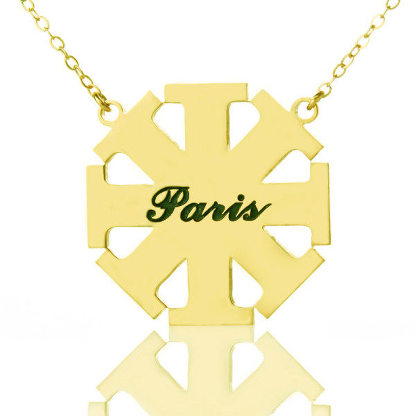 Customised Cross Personalised Necklace with Name 18ct Gold Plated 925 Silver - AMAZINGNECKLACE.COM