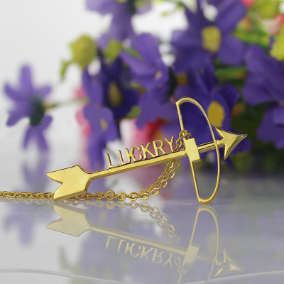 18ct Gold Plated 925 Silver Arrow Cross Name Personalised Necklaces Pendant Personalised Necklace - AMAZINGNECKLACE.COM