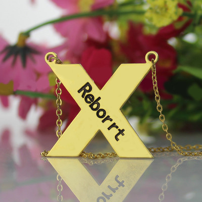 Personalised 18ct Gold Plated Silver St. Andrew Name Cross Necklace - AMAZINGNECKLACE.COM