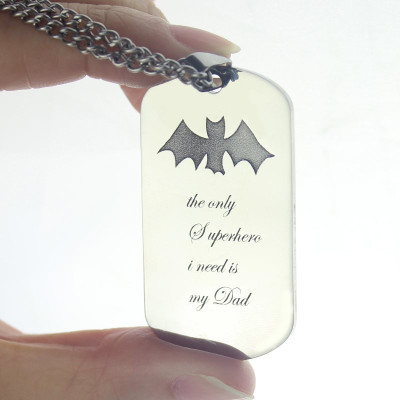 Man's Dog Tag Bat Name Personalised Necklace - AMAZINGNECKLACE.COM