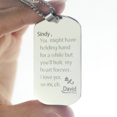 Man's Dog Tag Love and Family Theme Name Personalised Necklace - AMAZINGNECKLACE.COM