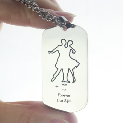 Dancing Theme Dog Tag Name Personalised Necklace - AMAZINGNECKLACE.COM