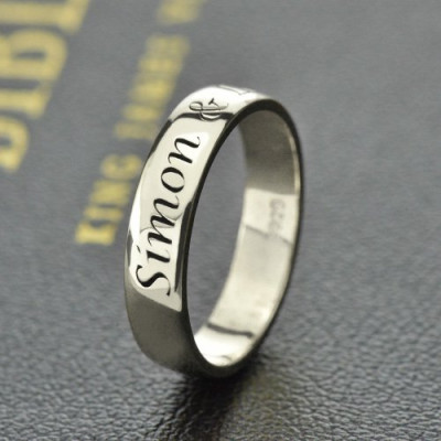 Personalised Promise Name Ring Sterling Silver - AMAZINGNECKLACE.COM